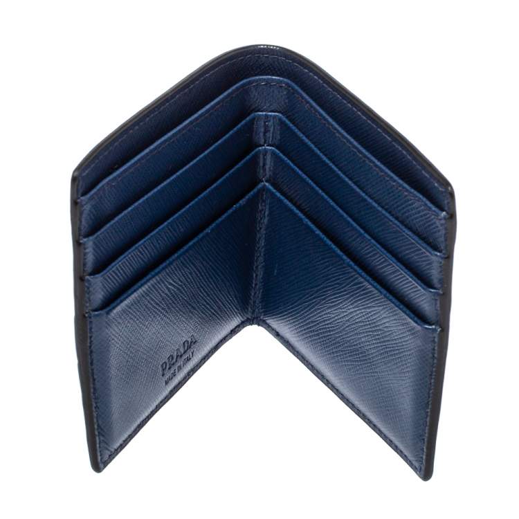 Pre Owned Prada Black Saffiano Leather Bifold Wallet