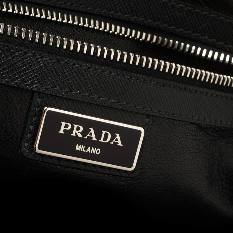 Pre Owned Prada Blue Camouflage Saffiano Lux Leather Travel Organizer