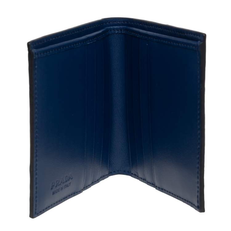 Da Milano Ostrich Leather Mens Wallet - Navy Blue