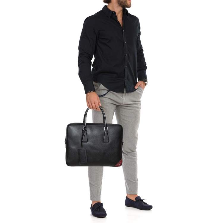 Prada Black Saffiano Leather Briefcase Laptop Bag Prada | TLC