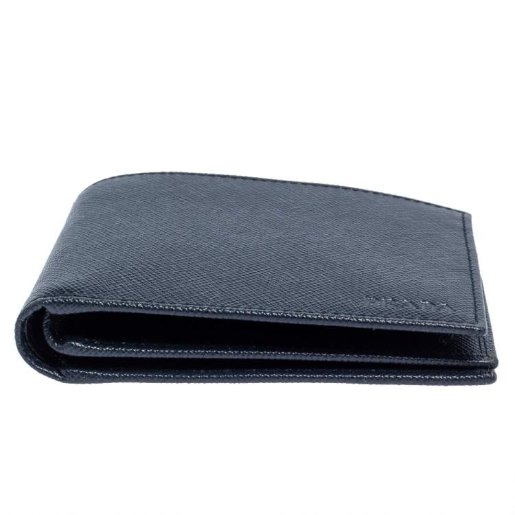 Pre Owned Prada Navy Blue Saffiano Lux Leather Bifold Wallet