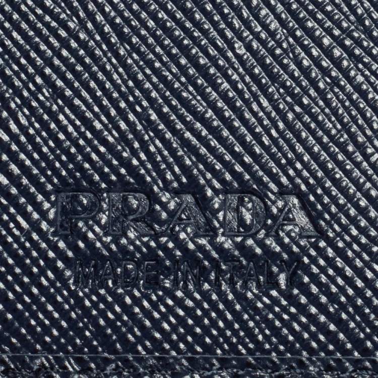 Pre Owned Prada Navy Blue Saffiano Lux Leather Bifold Wallet
