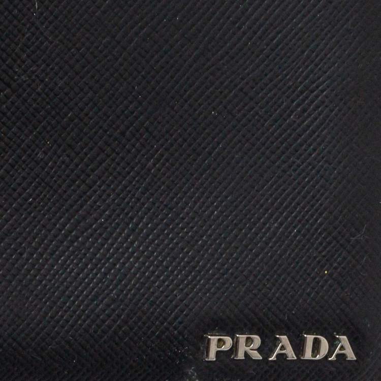 Pre Owned Prada Black Saffiano Leather Bifold Wallet