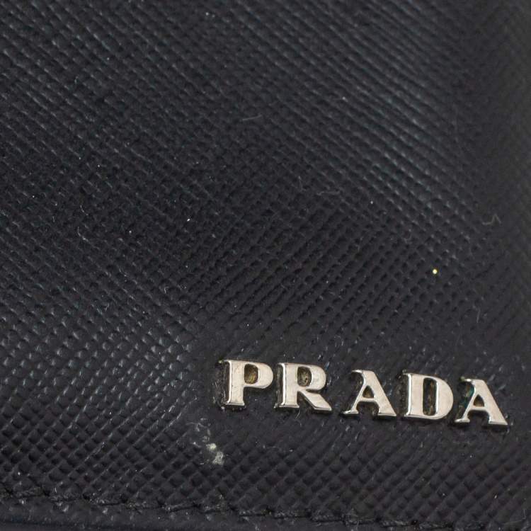 Pre Owned Prada Black Saffiano Leather Bifold Wallet