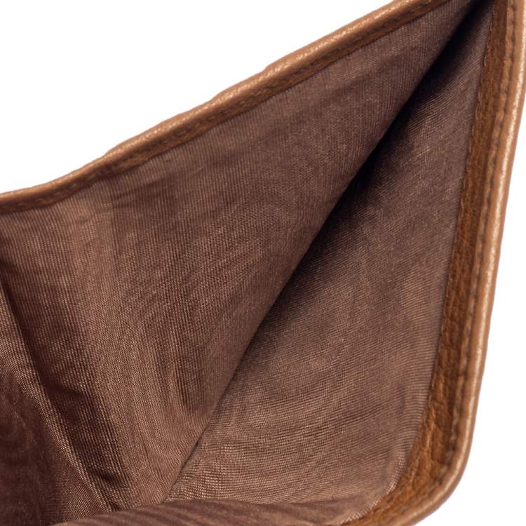 Pre Owned Prada Tan Leather Bifold Wallet