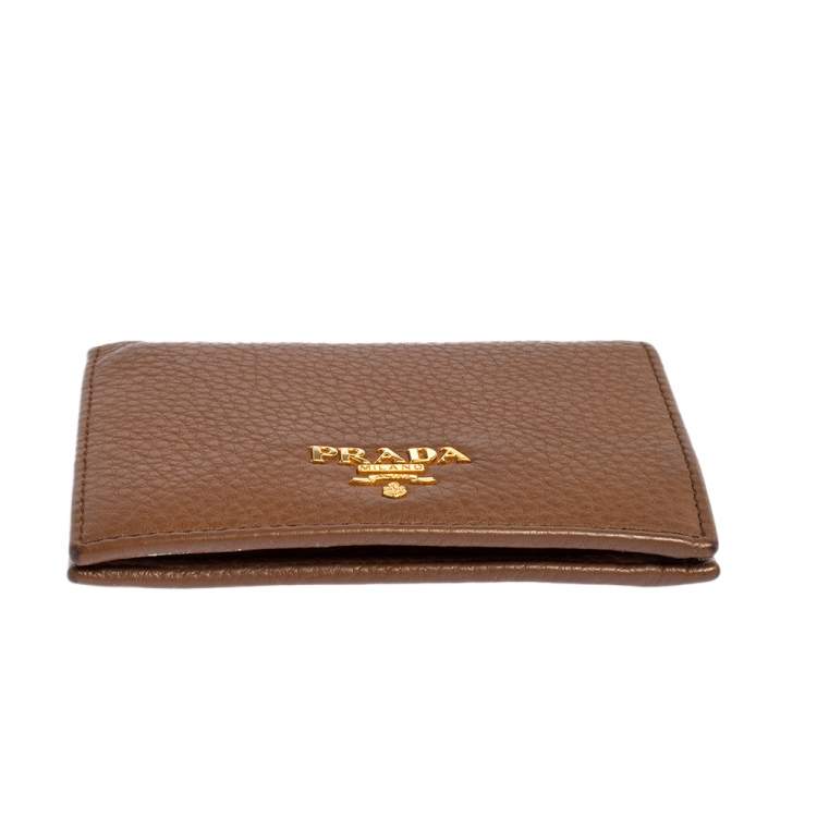 Pre Owned Prada Tan Leather Bifold Wallet