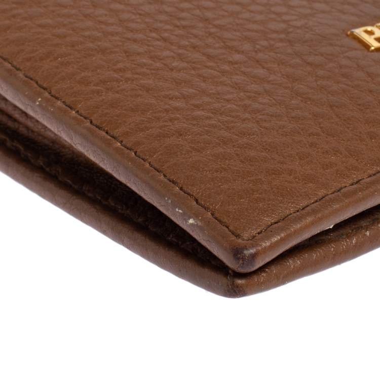 Pre Owned Prada Tan Leather Bifold Wallet