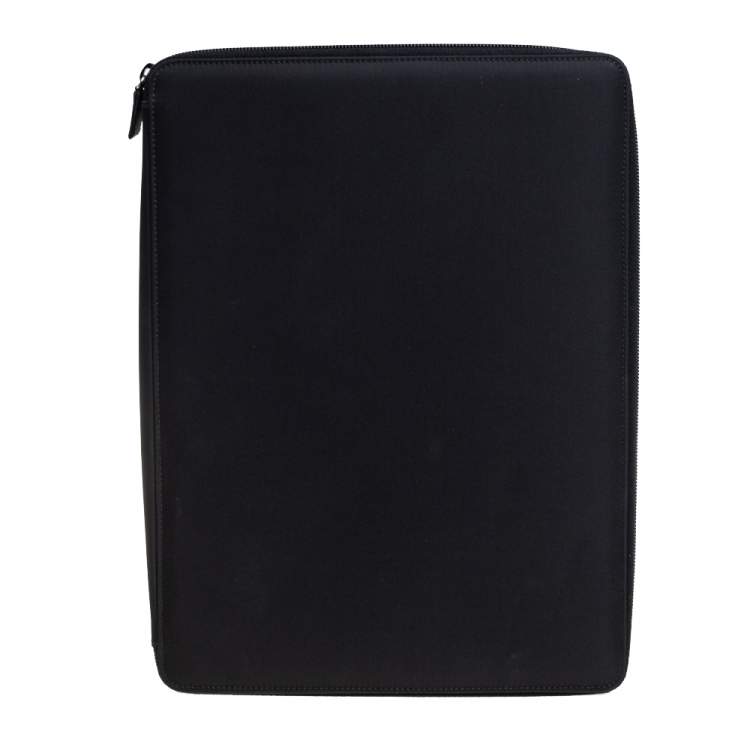Pre Owned Prada Black Nylon Document Holder