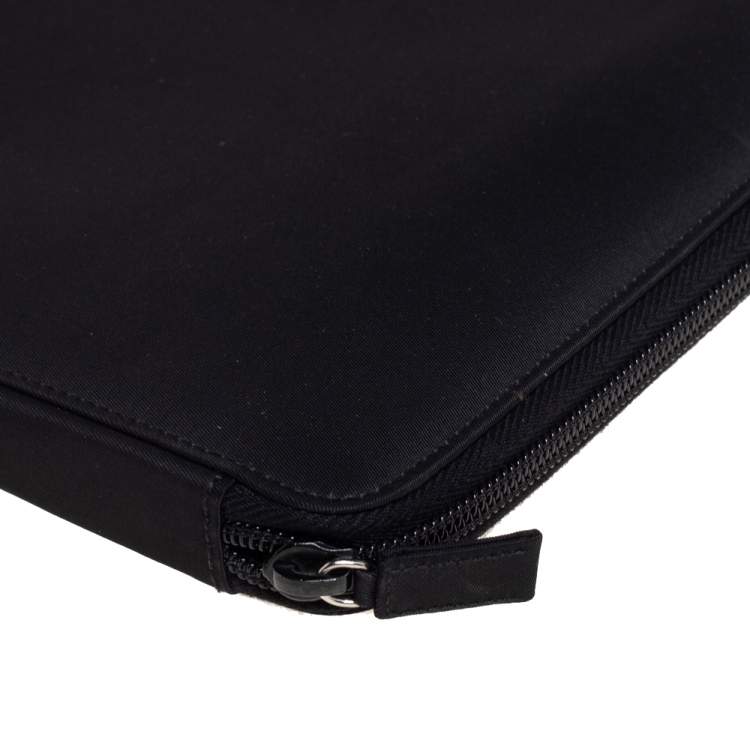 Pre Owned Prada Black Nylon Document Holder
