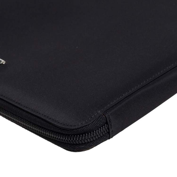 Pre Owned Prada Black Nylon Document Holder