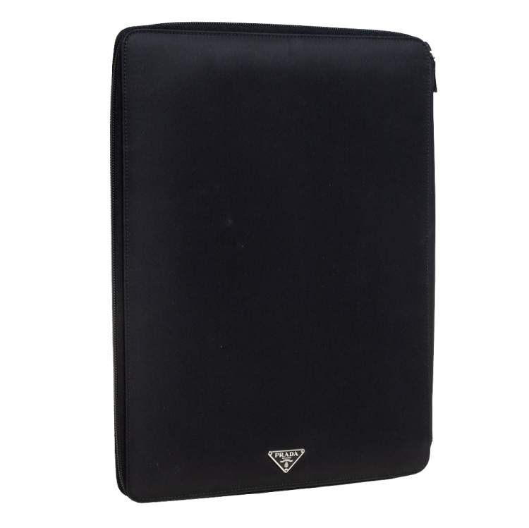 Pre Owned Prada Black Nylon Document Holder
