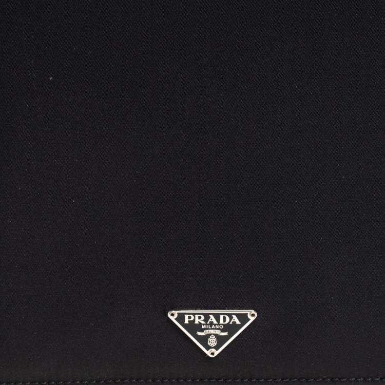 Pre Owned Prada Black Nylon Document Holder