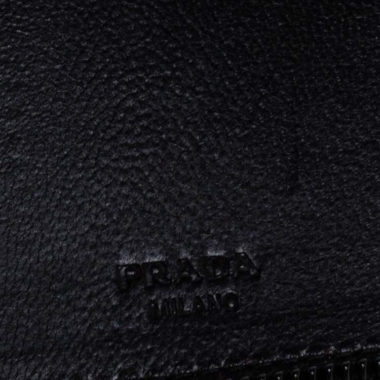 Pre Owned Prada Black Nylon Document Holder