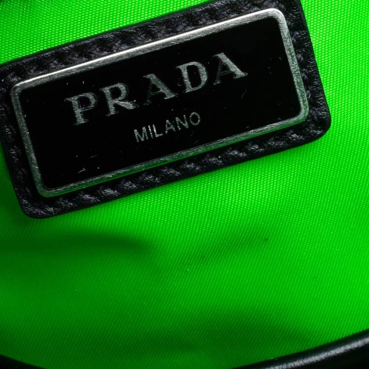 Pre Owned Prada Black/Green Nylon Fluo Backpack