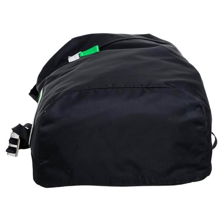 Pre Owned Prada Black/Green Nylon Fluo Backpack