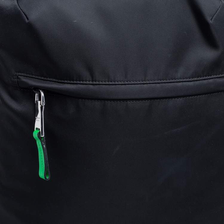 Pre Owned Prada Black/Green Nylon Fluo Backpack