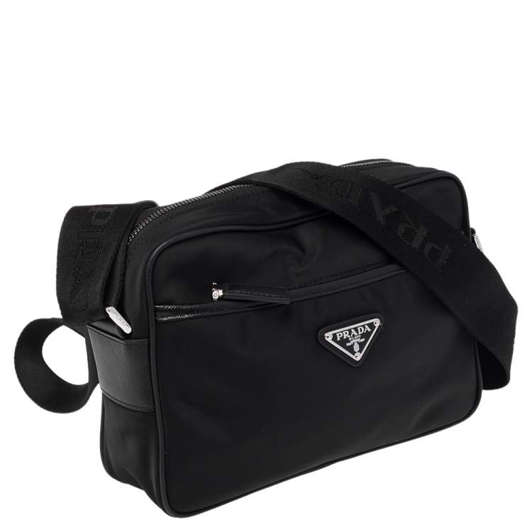 Pre Owned Prada Black Nylon and Saffiano Leather Shoulder bag