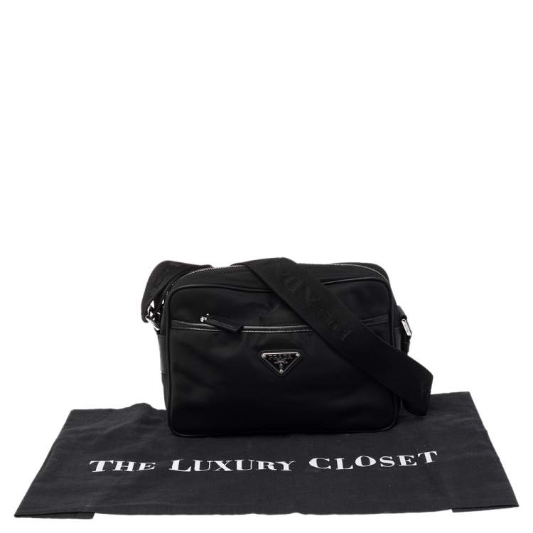 Pre Owned Prada Black Nylon and Saffiano Leather Shoulder bag
