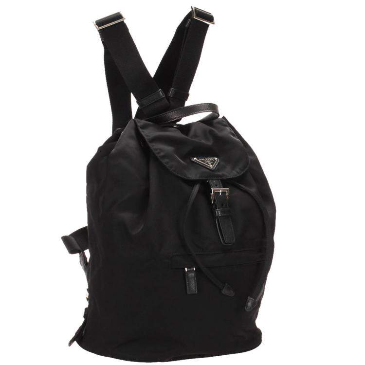 Prada Black Nylon Tessuto Backpack Prada