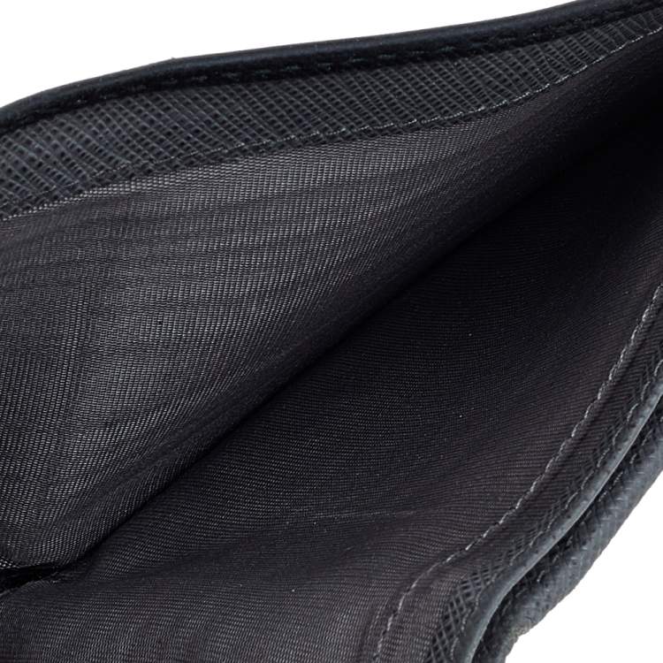 Pre Owned Prada Black Saffiano Leather Bifold Wallet  