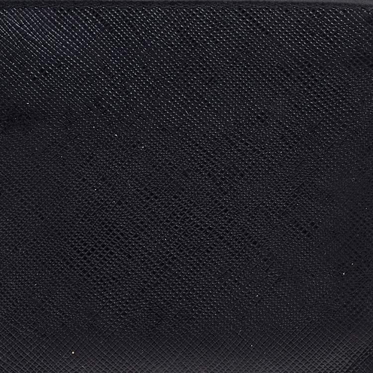 Pre Owned Prada Black Saffiano Leather Bifold Wallet  