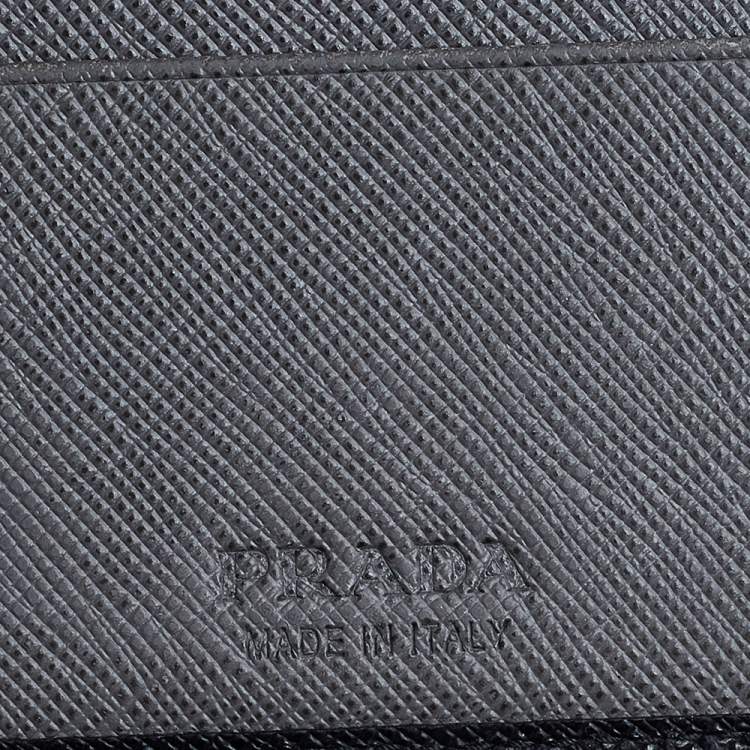Pre Owned Prada Black Saffiano Leather Bifold Wallet  