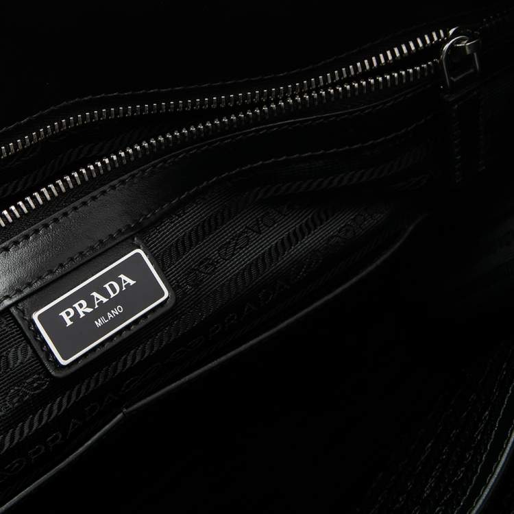 Pre Owned Prada Black Saffiano Travel Leather Business Bag