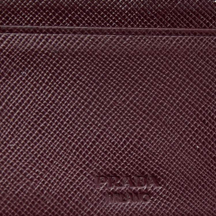 Pre Owned Prada Burgundy/Red Saffiano Lux Leather Bifold Wallet