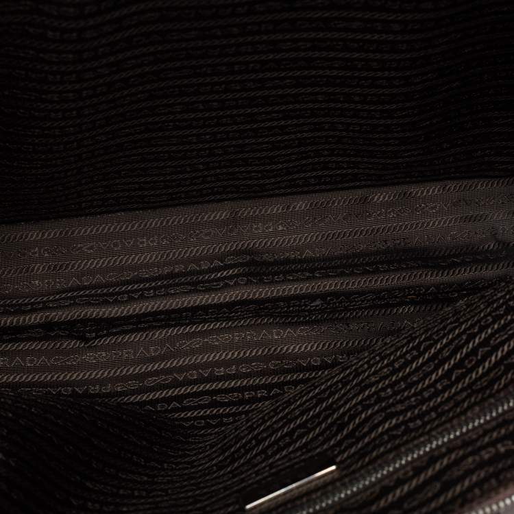 Pre Owned Prada Grey Saffiano Leather Briefcase Laptop Bag