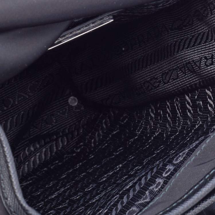 Pre Owned Prada Black Re-Nylon And Saffiano Leather Shoulder Bag