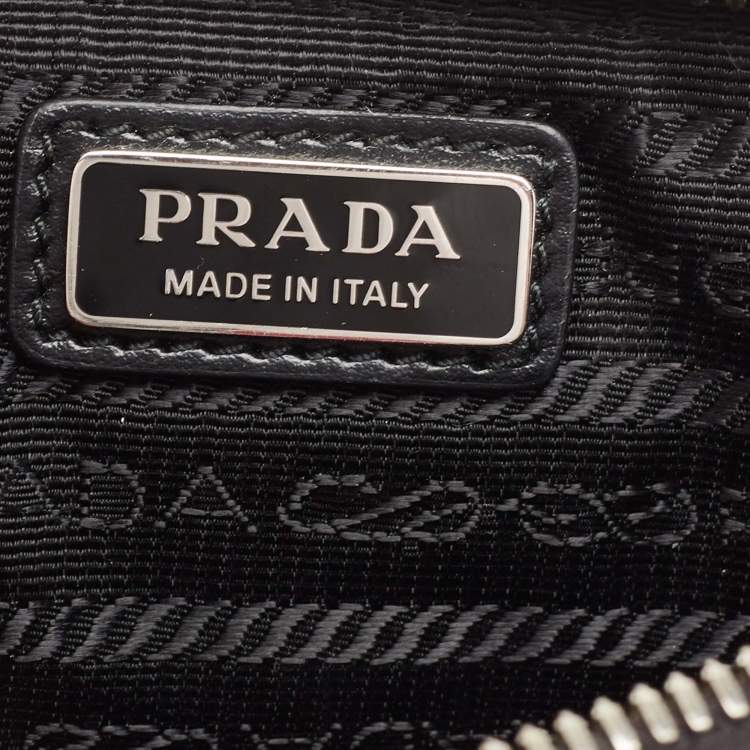Pre Owned Prada Metallic Silver Leather Shoulder Bag