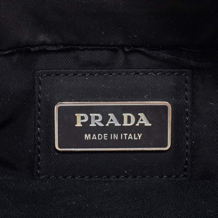 Pre Owned Prada Black Nylon Double Zip Belt Bag