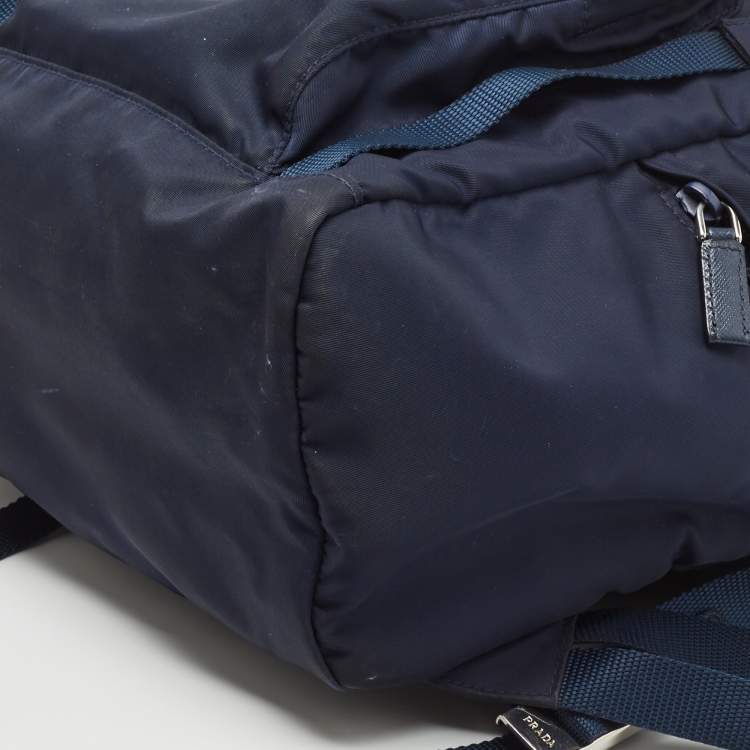 Pre Owned Prada Navy Blue Nylon Backpack