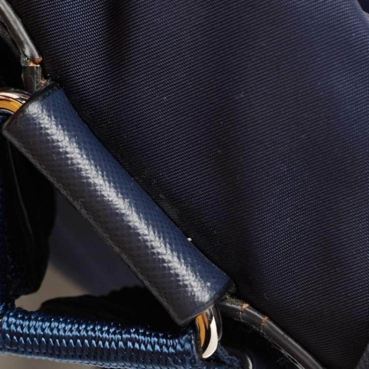 Pre Owned Prada Navy Blue Nylon Backpack