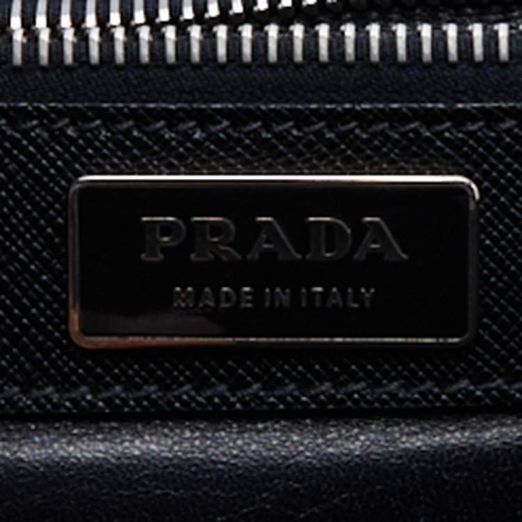 Pre Owned Prada Black Leather Business Briefcase