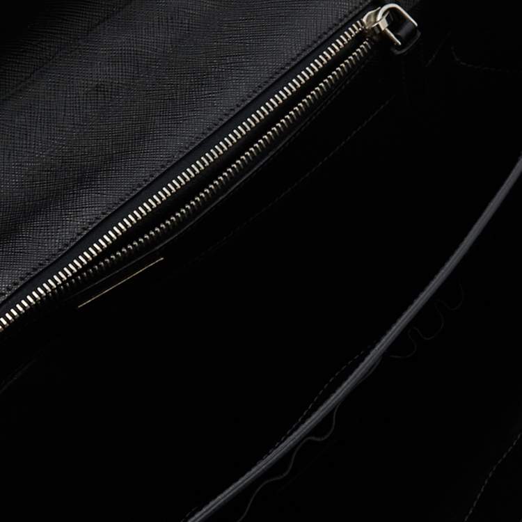 Pre Owned Prada Black Leather Business Briefcase