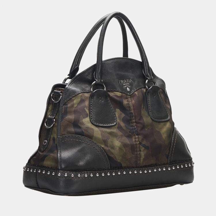 Prada Camouflage Tessuto Nylon and Leather Bowler Bag Prada TLC