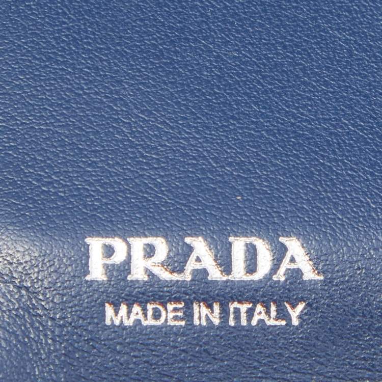 Pre Owned Prada Grey Saffiano Leather Bifold Card Case