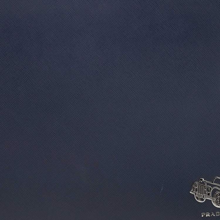 Pre Owned Prada Navy Blue Saffiano Leather Voyage Clutch