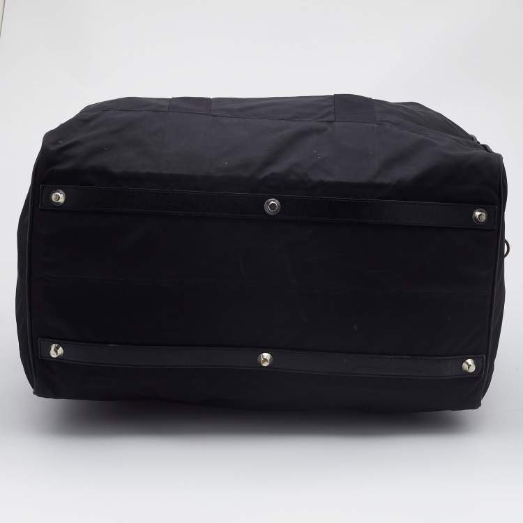 مملوكة مسبقًا Prada Black Nylon and Saffiano Leather Duffel Bag
