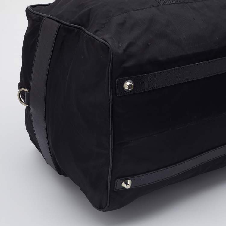 مملوكة مسبقًا Prada Black Nylon and Saffiano Leather Duffel Bag