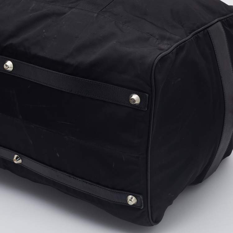 مملوكة مسبقًا Prada Black Nylon and Saffiano Leather Duffel Bag
