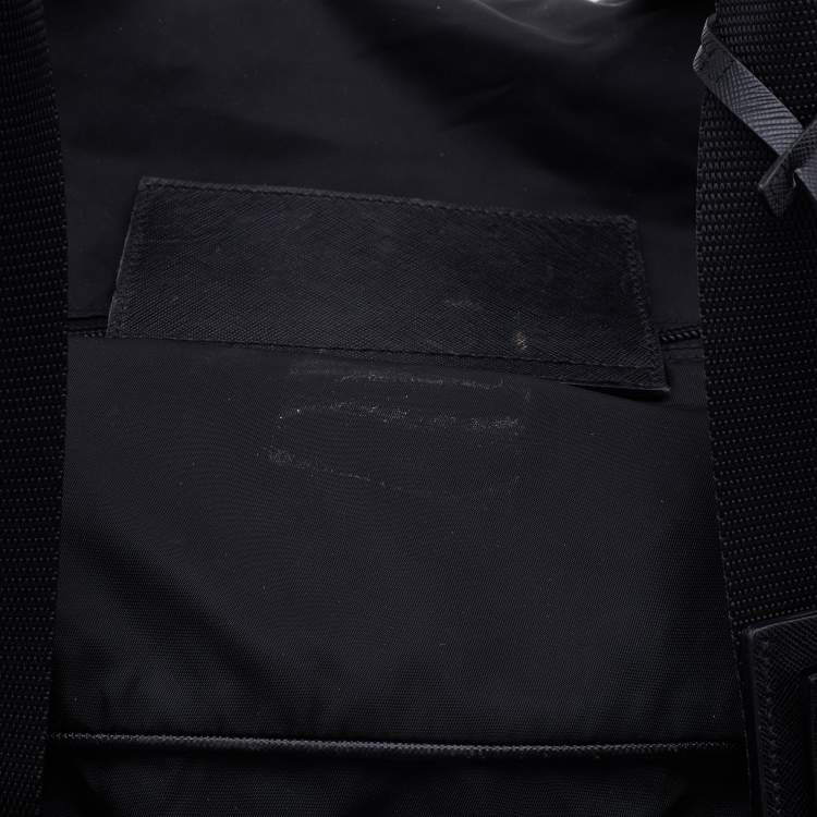مملوكة مسبقًا Prada Black Nylon and Saffiano Leather Duffel Bag