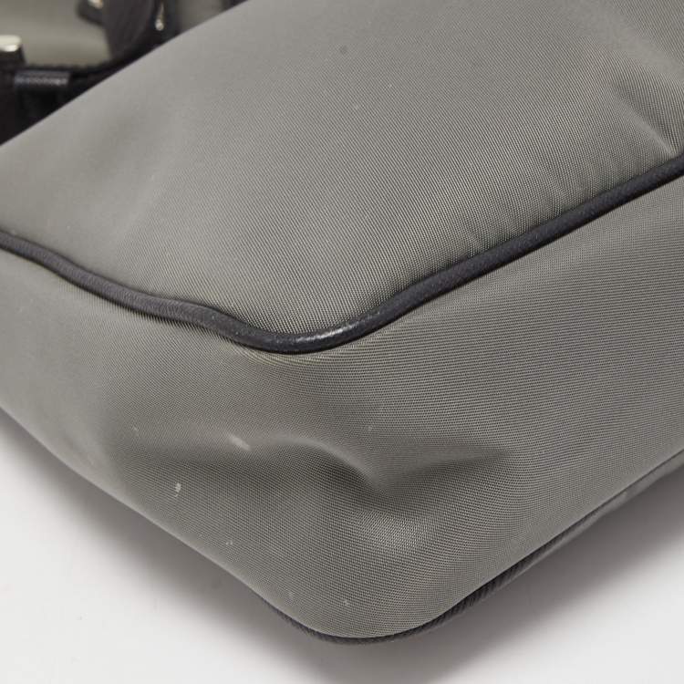 Pre Owned Prada Grey/Black Nylon Crossbody Bag