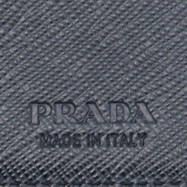 Pre Owned Prada Blue Saffiano Lux Leather Long Wallet