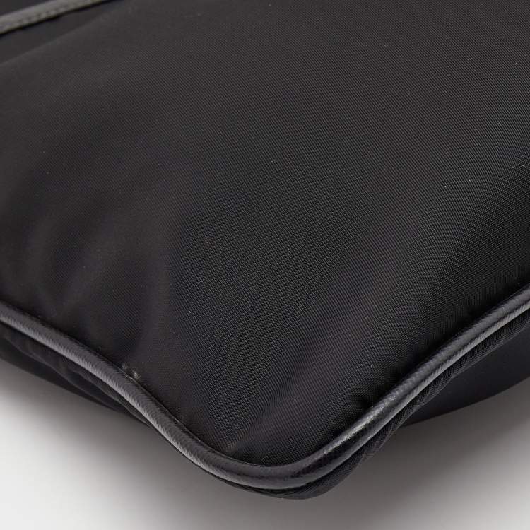 Pre Owned Prada Black Tessuto Nylon and Leather Messenger Bag