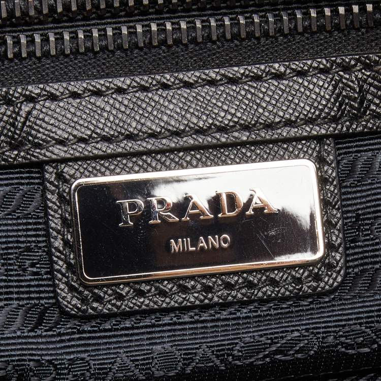 Pre Owned Prada Black Tessuto Nylon and Leather Messenger Bag