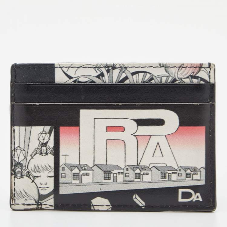 Pre Owned Prada Multicolor Vitello Leather Comic Card Holder