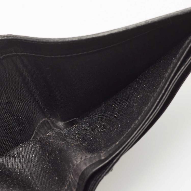 Pre Owned Prada Black Lizard Bifold Wallet