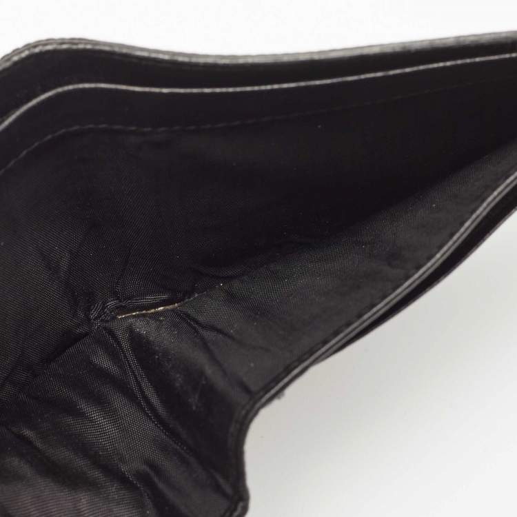 Pre Owned Prada Black Lizard Bifold Wallet